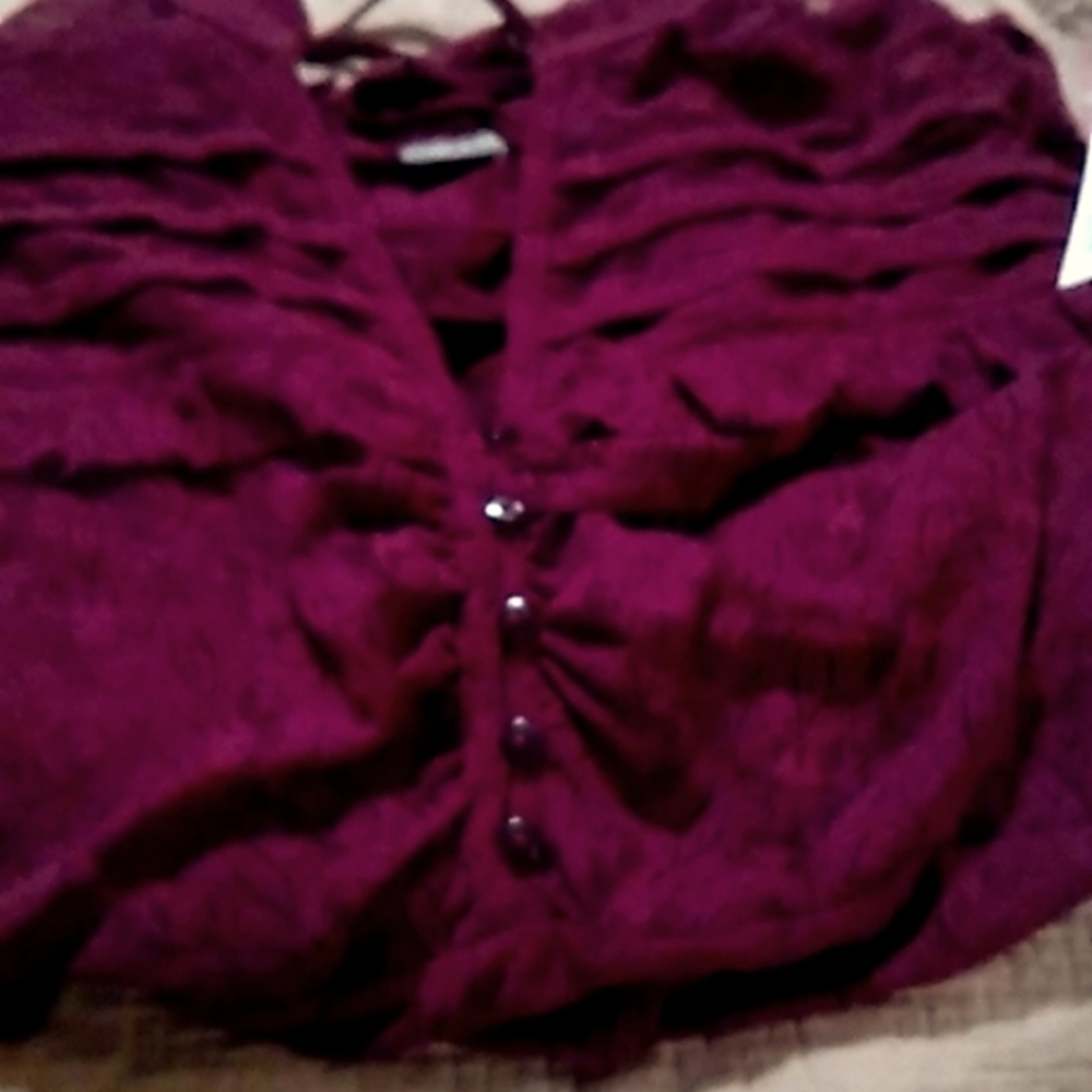 Plum lace top with cami. NWT